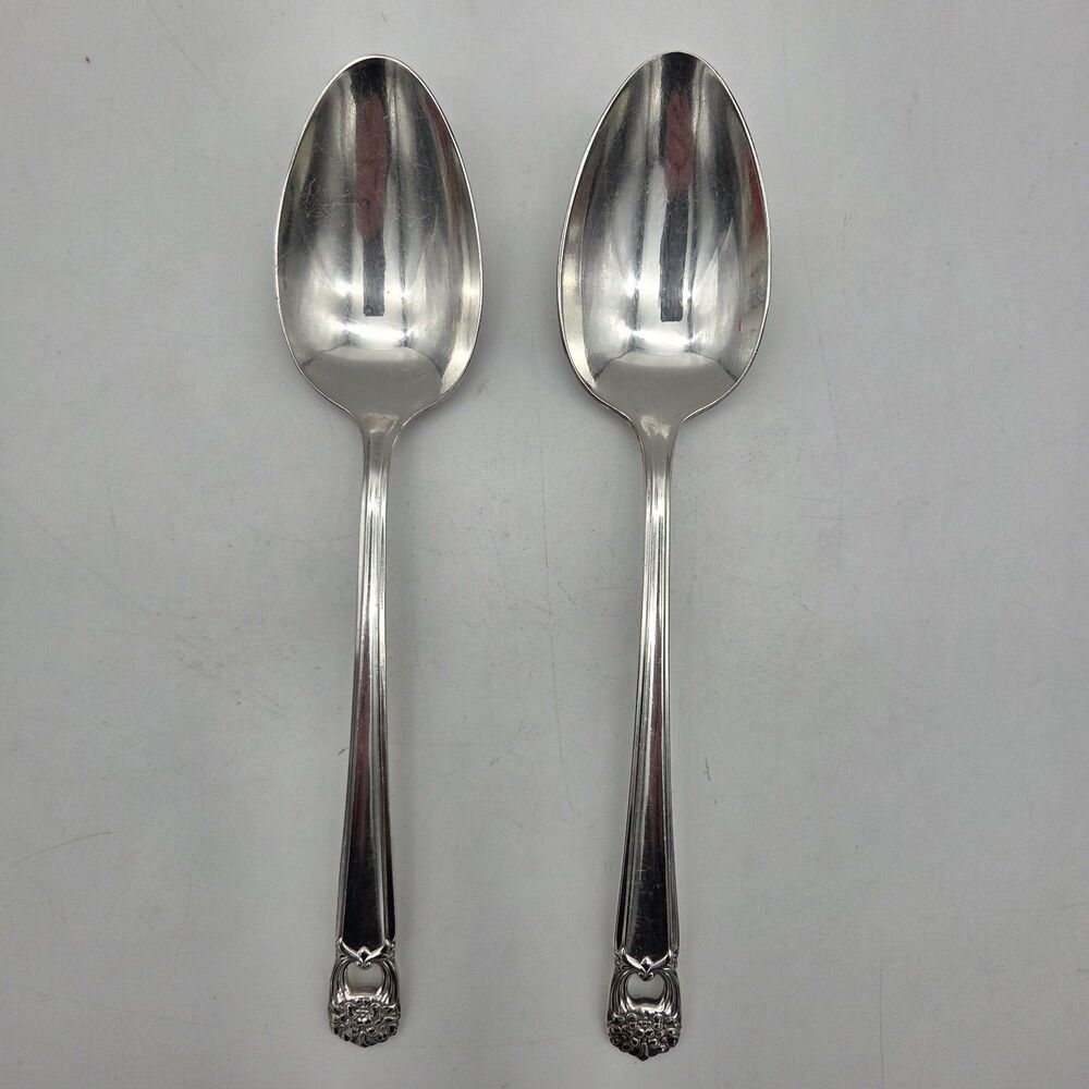 1847 Rogers Bros ETERNALLY YOURS Serving Spoons Set of 2 Tablespoons 8-3/8" IS